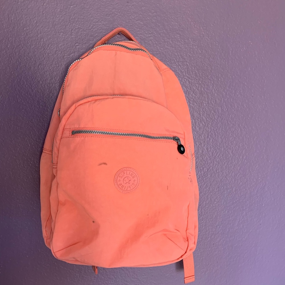 Salmon Pink Kipling Backpack